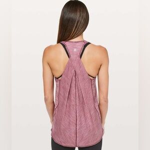 Lululemon Essential Tank Top Sz6 Heathered Vintage Plum Womens Workout Gym Flowy